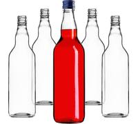 KADAX Bouteilles en verre à remplir, 700ml, 10 pièces, bouteilles de liqueur vides avec bouchon à vis, bouteilles de jus de fruits