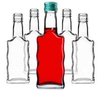 KADAX Bouteilles en verre de 200 ml, 10 pièces avec bouchon à vis, idéales pour liqueur, vin et grappa (vert)