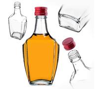 KADAX Bouteilles en verre de 250 ml avec bouchon à vis, 1 pièce, bouteilles vides à remplir, bouteilles de liqueur, petites bouteilles d'alcool, bouteilles de jus (rouge)