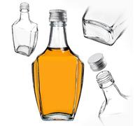 KADAX Bouteilles en verre de 250 ml avec bouchon à vis, 1 pièce, bouteilles vides à remplir, bouteilles de liqueur, petites bouteilles d'alcool, bouteilles de jus (argenté)