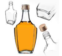 KADAX Bouteilles en verre de 250 ml avec bouchon à vis, 1 pièce, bouteilles vides à remplir, bouteilles de liqueur, petites bouteilles d'alcool, bouteilles de jus (doré)