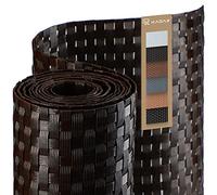 KADAX Brise-vue pour balcon, terrasse, clôture, brise-vue en rotin PE résistant aux intempéries, au mètre, avec serre-câbles, clôture brise-vue (0,9 x 1 m, marron foncé)