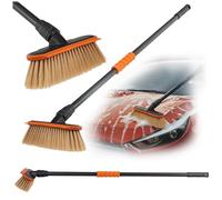 KADAX Brosse de lavage de voiture avec poils doux et long manche, brosse de nettoyage, brosse de lavage pour voiture et camping-car, brosse pour jantes pour l'entretien de la voiture (100 cm)