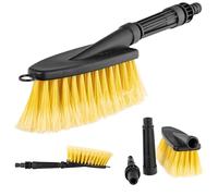 KADAX Brosse de lavage de voiture avec raccord d'eau, brosse de lavage pour jantes de voiture, brosse de nettoyage avec poils doux pour camping-car (35 cm)