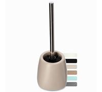 KADAX Brosse de Toilette et Récipient, Manche Plus Long, en Céramique 12 x 36 cm, Ensemble pour Une Toilette Propre, Série Pastello (Beige)