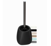 KADAX Brosse de Toilette et Récipient, Manche Plus Long, en Céramique 12 x 36 cm, Set pour Une Toilette Propre, Série Pastello (Noir 2)