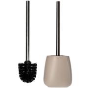 KADAX Lot de 12 Toilet Brush with Holder, Brush with Long Steel Handle and Stiff Bristles, Bathroom Brush with Ceramic Holder in Several Colours (Beige)
