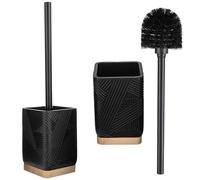 KADAX Brosse WC avec Support et Poignée, Porte-Brosse WC sans Perçage (Carré Noir)