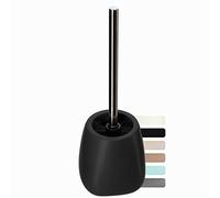 KADAX Brosse WC et récipient - Brosse WC avec Manche Plus Long - Brosse WC en céramique - 12 x 36 cm - Brosse WC pour Une Toilette Propre - Série Pastello (Noir 2)