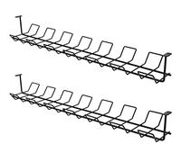 KADAX Cable Tray, Steel Cable Organiser for Office, Under Desk Wire Management, Durable Cable Holder, Wire Basket for Power Strips, Extension Cords (72.5 x 16.5 x 8.7 cm, Black, Lot de 2)