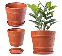 KADAX Cache-Pot de Fleur avec Support Pot de Fleur en Terre Cuite 26cm