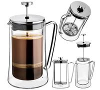 KADAX Cafetière à piston 1 litre, cafetière à piston en verre borosilicate et acier inoxydable, cafetière manuelle, théière, grande cafetière