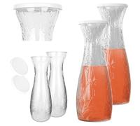 KADAX Carafe en verre 1L avec couvercle, lot de 2, carafe vide à remplir pour eau, jus, thé glacé ou limonade, carafe en verre pour eau, carafe à jus, carafe à vin