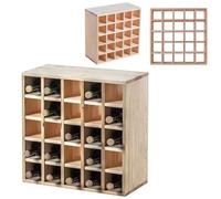 KADAX Casier à vin en bois, 52 x 25,5 x 52 cm, grande étagère pour nombreuses bouteilles, support rustique, étagère peu encombrante, armoire stable