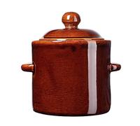 KADAX Casserole en grès, 1,8 l, en céramique, étanche, avec couvercle, passe au lave-vaisselle, fait à la main, pour concombres et choucroute (marron)