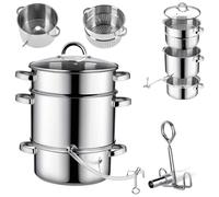 KADAX Centrifugeuse à vapeur, 8 l, en acier inoxydable avec couvercle en verre, centrifugeuse lavable au lave-vaisselle, pour tous les types de plaques de cuisson, convient également à l'induction