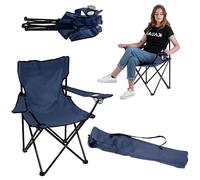 KADAX Chaise de pêche, pliable, avec porte-gobelet et sac de transport, pour la pêche, le camping (bleu)
