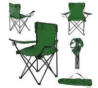 KADAX Chaise de pêche, pliable, avec porte-gobelet et sac de transport, pour la pêche, le camping (vert)