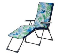 KADAX Chaise longue de jardin 2 en 1 en acier avec coussin, chaise longue pliante avec charge maximale de 110 kg, chaise de jardin avec repose-pieds réglable, fauteuil de jardin (bleu clair)