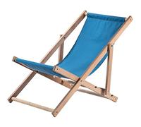 KADAX Chaise Longue Pliable en Bois pour se Détendre Confortablement à la Plage, sur Le Balcon ou dans Le Jardin, Transat Pliant d'Extérieur (Bleu)