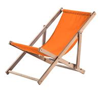 KADAX Chaise Longue Pliable en Bois pour se Détendre Confortablement à la Plage, sur Le Balcon ou dans Le Jardin, Transat Pliant d'Extérieur (Orange)