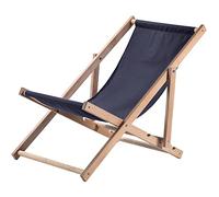 KADAX Chaise Longue Pliable en Bois pour se Détendre Confortablement à la Plage, sur Le Balcon ou dans Le Jardin, Transat Pliant d'Extérieur (Bleu Marine)