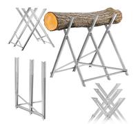 KADAX Chevalet pour tronçonneuses, chevalet de sciage pliable en acier pour bois, support de bois pliable jusqu'à 150 kg, support de scie pour la coupe de bois de chauffage, chevalet pliant