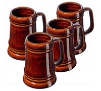 KADAX Chope à Bière 500ml Chopes en grès 4 pcs