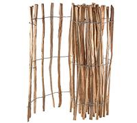 KADAX Cloture a Piquets en Bois de Noisetier pour Jardin, Ganivelle Naturelle et Durable pour Delimitation de l'Espace Exterieur (7-9 cm, 120 x 500 cm)
