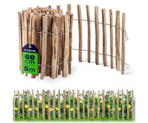 KADAX Cloture a Piquets en Bois de Noisetier pour Jardin, Ganivelle Naturelle et Durable pour Delimitation de l'Espace Exterieur (4-6 cm, 60 x 500 cm)