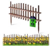 KADAX Clôture de jardin, élément de clôture en pin naturel, tour de lit en bois imprégné, clôture résistante aux intempéries, bordure de parterre pour jardin (35 x 85 cm)