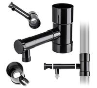 KADAX Collecteur d'eau de pluie 80 mm pour tuyau de descente, voleur de pluie avec valve intégrée, collecteur d'eau en plastique de qualité supérieure, voleur d'eau (noir)
