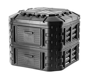 KADAX Composteur de Jardin 600L, Grand Bac à Compost pour Une Gestion Écologique et Efficace des Déchets Organiques en Espace Extérieur (Noir)