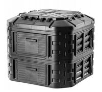KADAX Composteur de Jardin 600L, Grand Bac à Compost pour Une Gestion Écologique et Efficace des Déchets Organiques en Espace Extérieur (Noir)