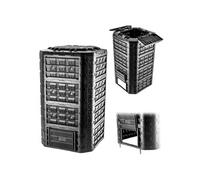 KADAX Composteur de jardin noir Réservoir d'engrais modulaire résistant au gel 1250L