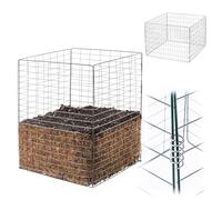 KADAX Composteur en métal 450 litres, 70 x 70 x 90 cm, composteur de jardin en grille métallique, conteneur de compost, grille de compost, récipient à compost en métal