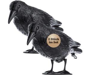 KADAX Corbeau Noir en Plastique, Épouvantail Efficace pour Repousser Les Oiseaux et Préserver Le Jardin, Le Balcon et la Maison Contre Les Pigeons (Lot de 2)