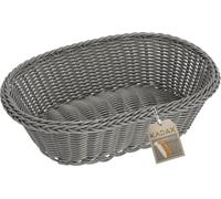 KADAX Corbeille tressée "Arezzo", Corbeille à fruits, Corbeille à déjeuner tressée, Panier à couverts, Gris, Ovale