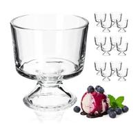 KADAX Coupes à Glace de 280 ml, Coupes à Dessert en Verre Transparent, pour Servir des Glaces, Sorbets et Puddings (Lot de 12)