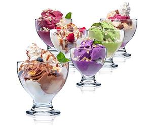 KADAX Coupes à Glace en Verre, Verres à Pied pour Le Service Élégant des Crèmes Glacées, Sorbets, Puddings, Parfaits et Autres Délices Dessert (Lot de 6, 450ml)