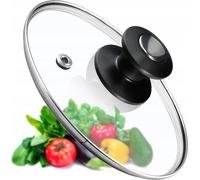 KADAX Couvercle de casserole "Barletta", Couvercle universel en verre avec poignée noire mate, 14 cm