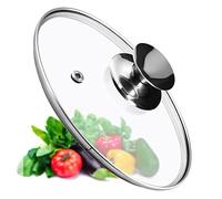 KADAX Couvercle de casserole, couvercle universel en verre avec poignée argentée, couvercle résistant à la chaleur de différentes tailles, couvercle de poêle, couvercle en verre pour (22 cm)