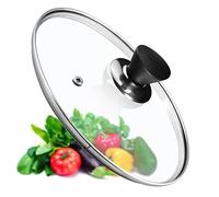 KADAX Couvercle de casserole, couvercle universel en verre avec poignée noire mate, couvercle résistant à la chaleur, disponible en différentes tailles, couvercle de poêle, couvercle en (28 cm)