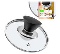 KADAX Couvercle en verre Ø 14 cm, verre résistant à la chaleur, pour casseroles et poêles, avec trou vapeur intégré, poignée noir mat, pour surveiller la cuisson sans interrompre le processus