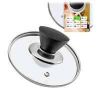 KADAX Couvercle en verre Ø 16 cm pour casseroles et poêles, noir mat, avec trou vapeur intégré, verre résistant à la chaleur, pour mieux maîtriser la cuisson et éviter les débordements