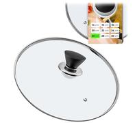 KADAX Couvercle en verre Ø 26 cm pour casseroles et poêles, verre résistant à la chaleur, trou vapeur intégré, poignée noir mat, réduit les débordements et les projections pendant la cuisson