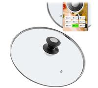 KADAX Couvercle en verre Ø 28 cm pour casseroles et poêles, noir et argent, avec trou vapeur intégré, verre résistant à la chaleur, pour surveiller la cuisson sans interrompre le processus