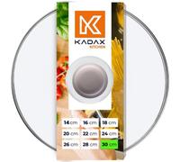 KADAX Couvercle en Verre Ø 30 cm, Beige, avec poignée en Silicone et Trou Vapeur intégré, pour casseroles et poêles, pour Une Cuisson Plus maîtrisée au Quotidien