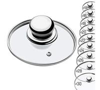 KADAX Couvercle en Verre avec Poignée en Acier, Accessoire Culinaire pour Sublimer vos Casseroles, Marmites et Poêles lors de la Cuisson (16 cm)