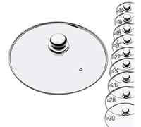 KADAX Couvercle en Verre avec Poignée en Acier, Accessoire Culinaire pour Sublimer vos Casseroles, Marmites et Poêles lors de la Cuisson (28 cm)